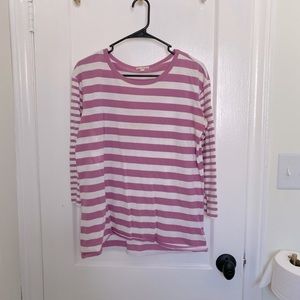 Gap Pink/White Striped Tee